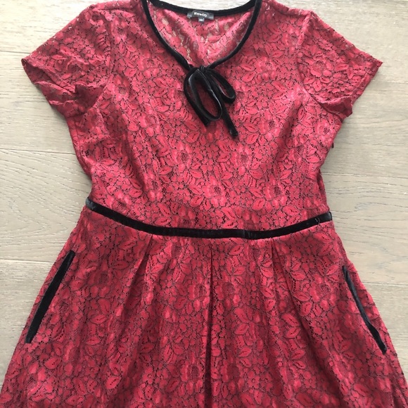 Women’s RW&CO Fit Flare lace dress maroon Large - Picture 6 of 12